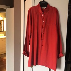 Deep coral Tunic top. Comfortable and classic